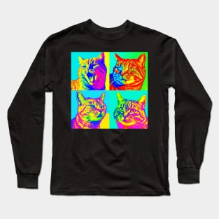 Tabby Pop Art - Cat Lover Gift Long Sleeve T-Shirt